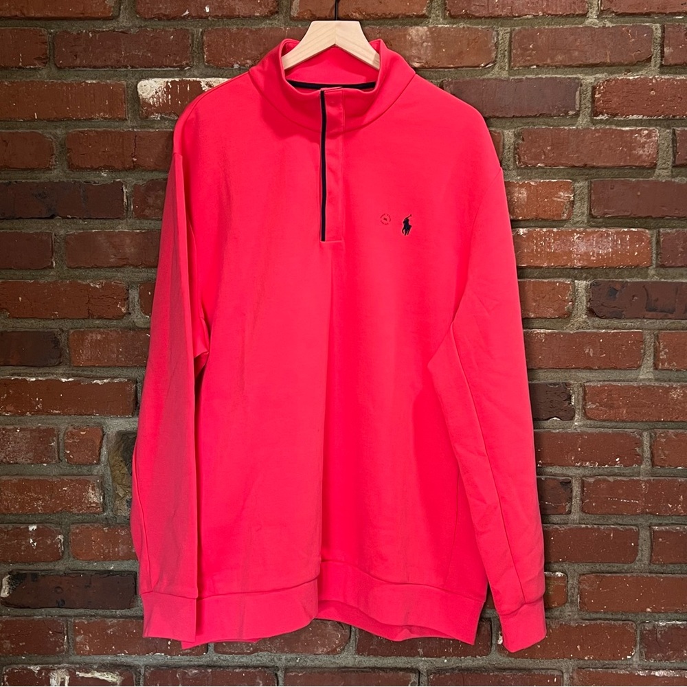 Ralph Lauren men's size XXL‎ classic red 1/4 snap pullover sweater NWT